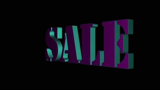 Sale Text Title Text Rotating Letters Sale Inscription Motion Posters — Stock Video