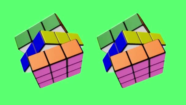 洛杉矶 5月01日 2018 展览技术 魔方的立方体的变换与动画和旋转 动画魔方 — 图库视频影像