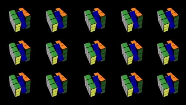 Los Angeles Usa Május 2018 Kiállítási Technika Átalakulás Rubik Kocka — Stock videók