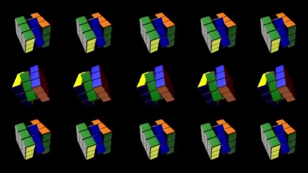 Los Angeles Abd Mayıs 2018 Sergi Teknolojisi Rubik Küpünün Animasyon — Stok video