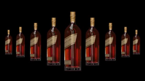 Londres Inglaterra Maio 2018 Reserva Etiquetas Ouro Johnnie Walker Johnnie — Vídeo de Stock