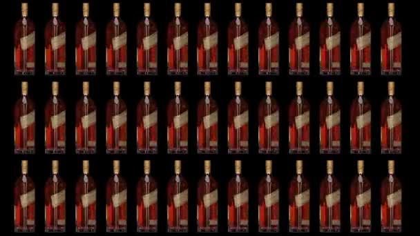 5月26日 2018 约翰尼 沃克黄金标签储备 约翰尼 威士忌动画瓶和瓶子 旋转瓶 威士忌瓶动画 — 图库视频影像