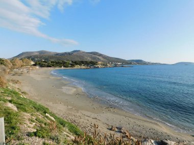 Yunanistan 'ın Attica kıyısında güzel bir sahil