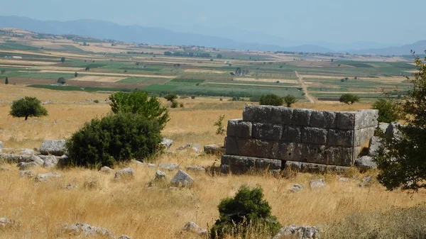 Ruinas Antigua Ciudad Plataea Una Vista Del Campo Batalla Famosa — Foto de Stock