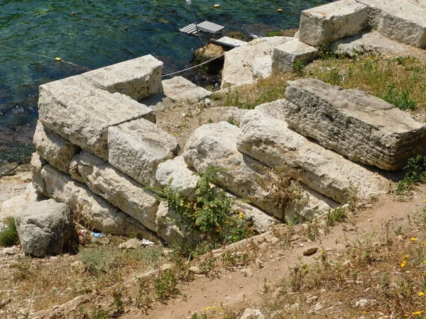 Parte Las Antiguas Murallas Costeras Del Pireo Grecia —  Fotos de Stock
