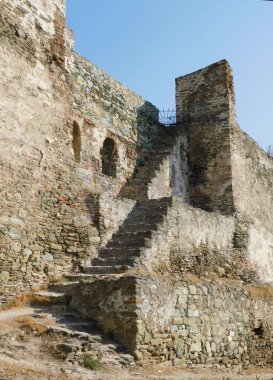 Kasım 2018, Selanik, Yunanistan. Şehrin devasa ortaçağ duvarlarının bir parçası.