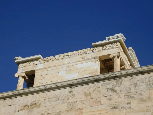 Άποψη Του Αρχαίου Ναού Της Αθηνάς Νίκης Στην Ακρόπολη Των — Φωτογραφία Αρχείου