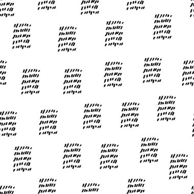 Basit memphis tarzı siyah desen. Sorunsuz soyut kontur arka plan. Vektör çizim.