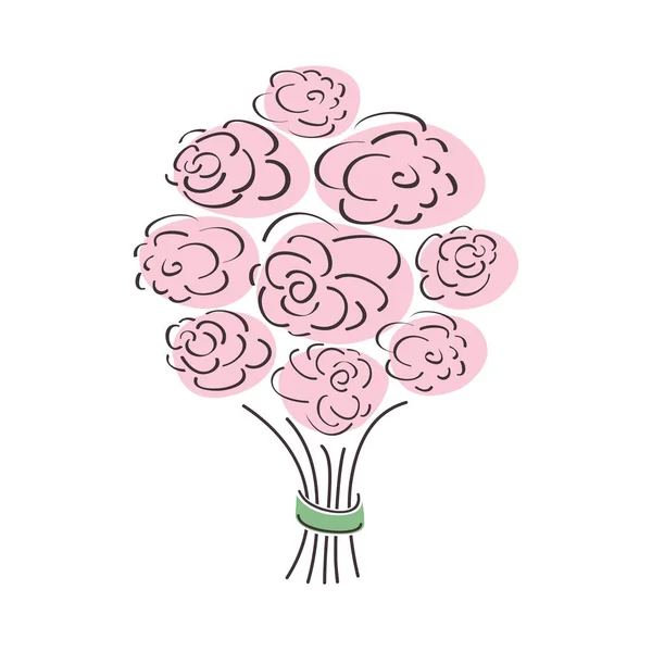 Roze boeket overzicht, vectorillustratie — Stockvector