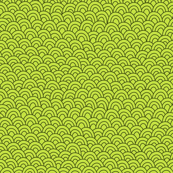 Einfaches kritzelgrünes Muster. abstrakte Gras nahtlosen Hintergrund. Vektorillustration. — Stockvektor