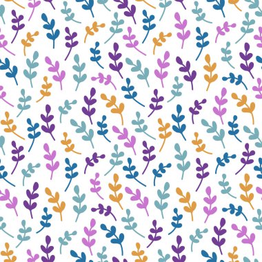 Basit yaprak desen. Sorunsuz doodle arka plan. Vektör çizim.