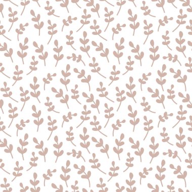 Basit pastel yaprak desen. Sorunsuz doodle arka plan. Vektör çizim.