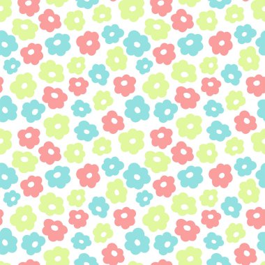 Basit küçük çiçek deseni, şirin sorunsuz vektör arka plan
