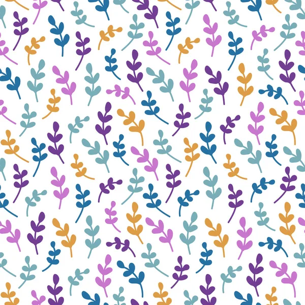 Simple leaf pattern .Seamless doodle background. Векторная иллюстрация . — стоковый вектор