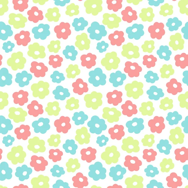 Simple little flower pattern, cute seamless vector background — Stock Vector