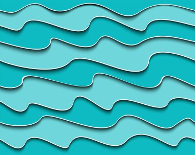 Mavi dalga seamless modeli kesti. Deniz arka plan. Vektör çizim. 