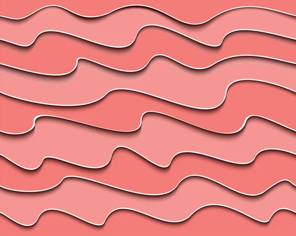Corte de papel sem costura padrão. Fundo de ondas rosa abstrato. Estilo de corte de papel. Ilustração vetorial . — Vetor de Stock