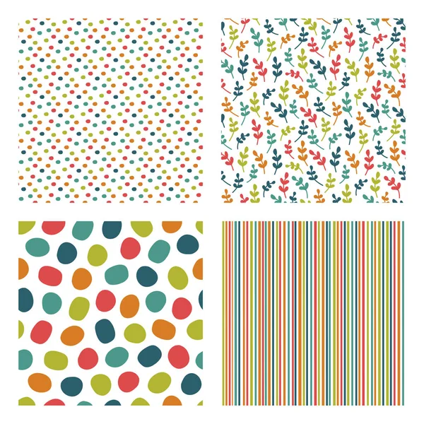 Conjunto de patrón colorido lindo abstracto, fondo sin costuras. Ilustración vectorial . — Vector de stock