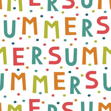 Renkli dikişsiz desen, Yaz çocuklar arka plan. Vektör çizimi.