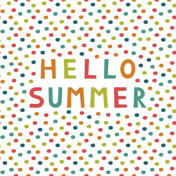 Motif sans couture coloré, affiche Hello Summer Kids. Illustration vectorielle . — Image vectorielle