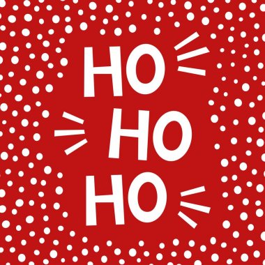 Kırmızı Tebrik Noel kartı Ho-Ho-Ho. Tatil afiş. Basit kar afişi. Vektör çizimi.