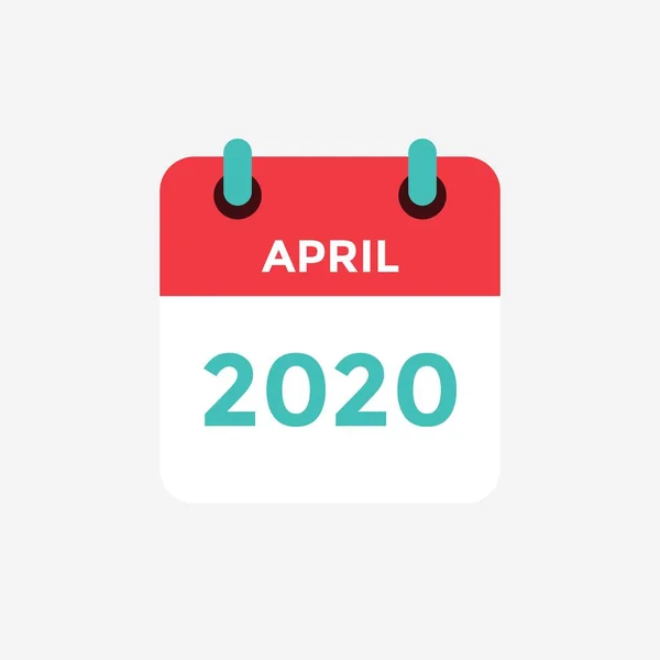 Düz simge takvimi Nisan 2020. Vektör illüstrasyonu.