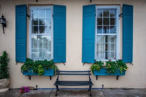 Regenboog Rij Straat Charleston Zuid Carolina Landschap Historische Architectuur — Stockfoto