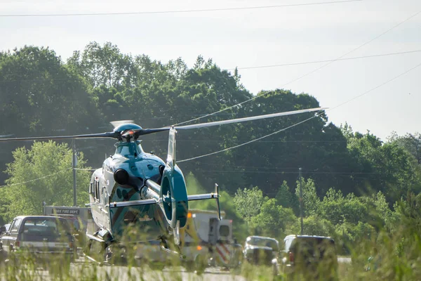 Mauvais Accident Sauvetage Par Hélicoptère Urgence — Photo