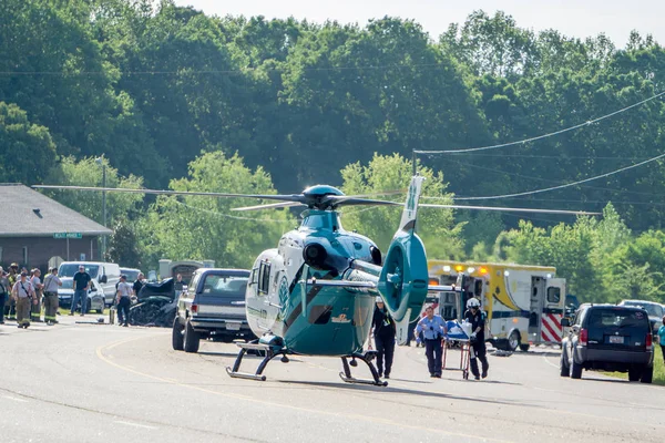 Mauvais Accident Sauvetage Par Hélicoptère Urgence — Photo