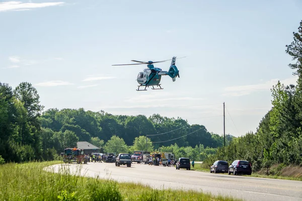 Accidente Grave Rescate Por Emergencia Helicóptero —  Fotos de Stock