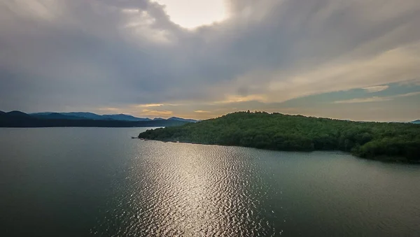 Aérien Caroline Sud Lac Jocassee Gorges Upstate Mountains — Photo