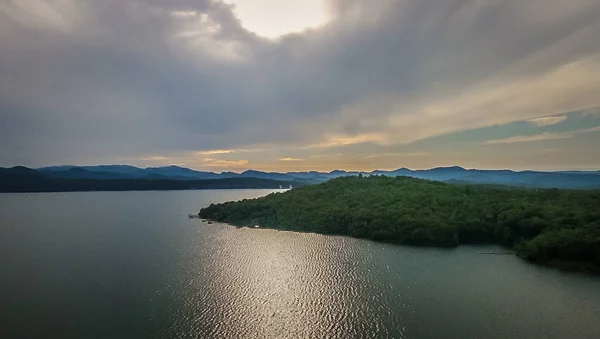 Aérien Caroline Sud Lac Jocassee Gorges Upstate Mountains — Photo