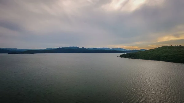 Antenne Von South Carolina Lake Jocassee Schluchtet Bergauf — Stockfoto