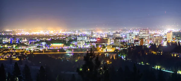 Panoramiczny Widok Spokane Washington Downtown City Skyline — Zdjęcie stockowe