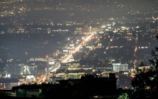 Hollywood Hills Gece Hollywood Sign Yakınındaki Vadisi — Stok fotoğraf