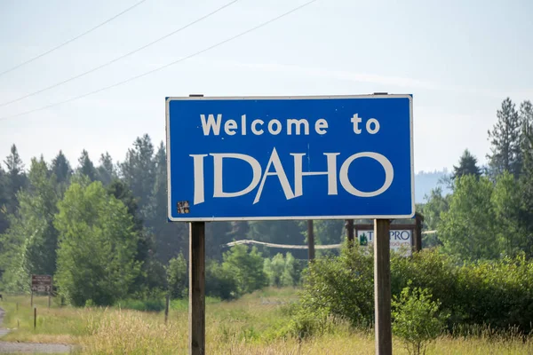Bienvenue Idaho Signe Autoroute État — Photo