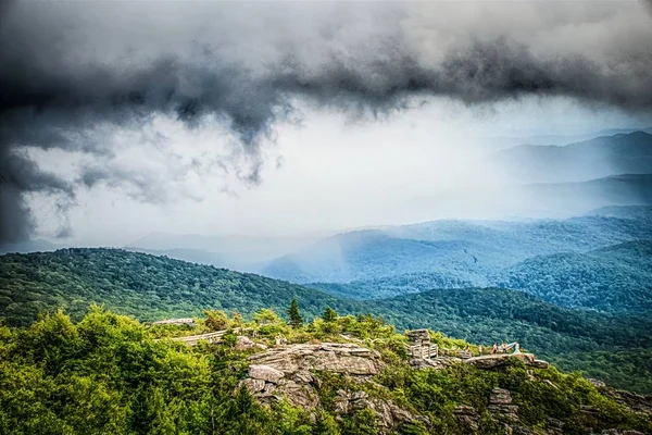 Krásný Výhled Hrubší Ridge Severní Karolíně Přehlédnout — Stock fotografie