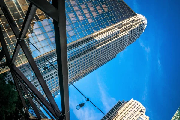 Skyline Charlotte Carolina Norte Com Céu Azul — Fotografia de Stock