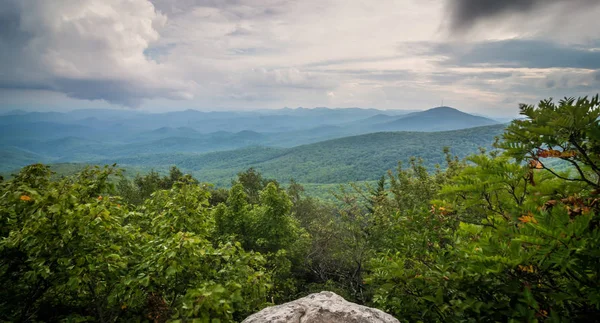 Rough Ridge Overlook Viewing Area Blue Ridge Parkway Scenery — Stock Photo, Image