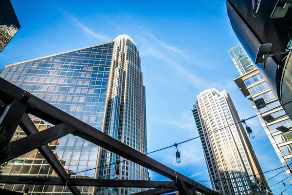 Skyline Charlotte Nord Carolina Avec Ciel Bleu — Photo