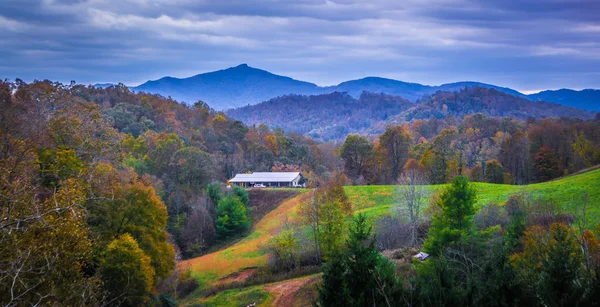 Temporada Otoño Puesta Sol Sobre Boone Norte Carolina Paisajes — Foto de Stock