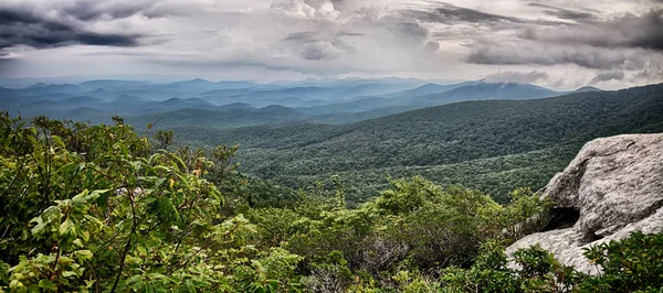 Rough Ridge Overlook Viewing Area Blue Ridge Parkway Scenery — Stock Photo, Image