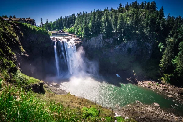 Snoqualmie Falls Slavný Vodopád Washingtonu Usa — Stock fotografie