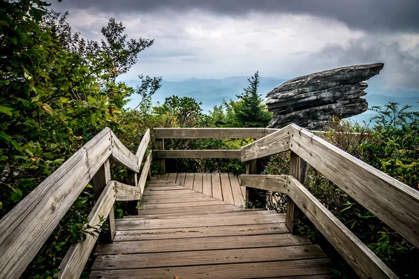 Grov Ridge Förbise Visningsyta Blue Ridge Parkway Landskap — Stockfoto