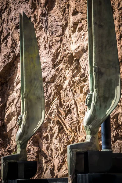 Sceny Całego Hoover Dam Mike Callaghan Pat Tillman Memorial Bridge — Zdjęcie stockowe