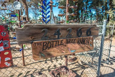 rota 66 california üzerinde şişe ağacı çiftliği