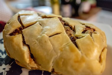 pasta dekorasyon sığır Wellington tatil için hazırlanan