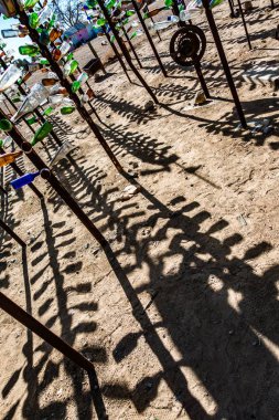 rota 66 california üzerinde şişe ağacı çiftliği