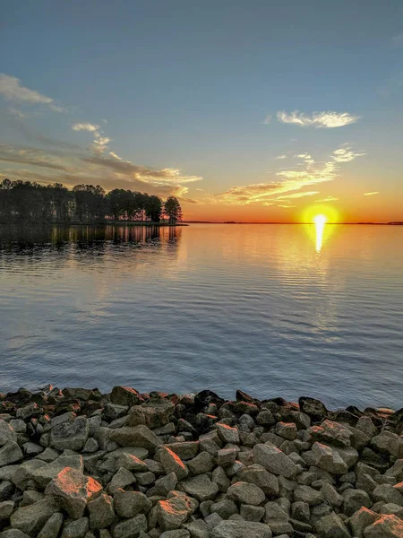 Monticello Reservoir w Południowej Karolinie o zachodzie słońca — Zdjęcie stockowe