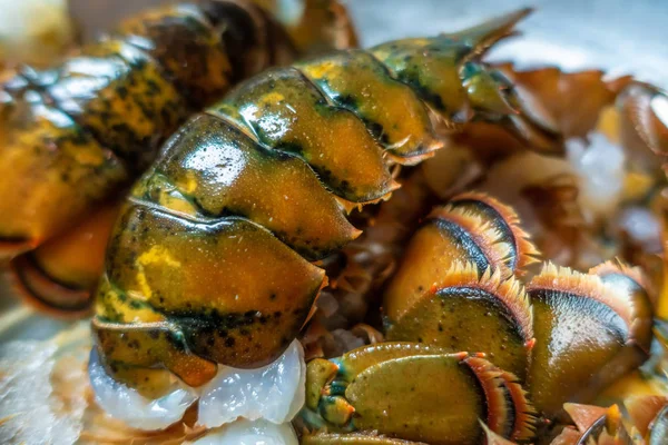 Queues de homard crues propres préparées pour la cuisson — Photo